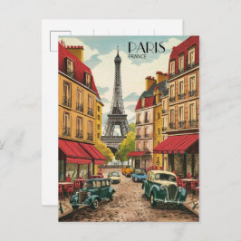 Paris france Tour Effiel Vintage Geschenke Postkarte
