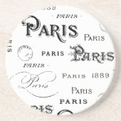 Paris France Typografy Souvenirs Untersetzer (Vorne)