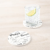 Paris France Typografy Souvenirs Untersetzer (Seite)