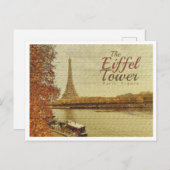PARIS FRANCE VINTAG - EIFFEL TOWER POSTKARTE (Vorne/Hinten)