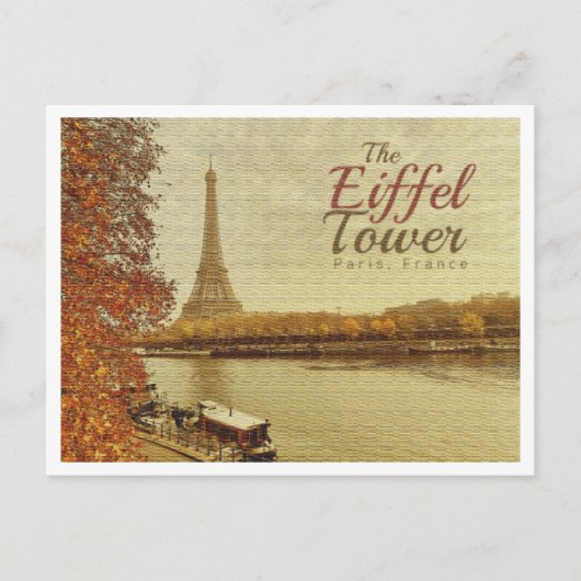 PARIS FRANCE VINTAG - EIFFEL TOWER POSTKARTE (Vorderseite)