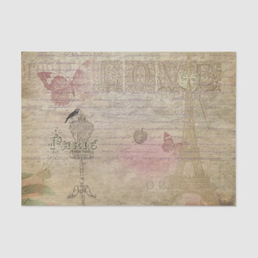 Paris France Vintag Glam Retro Fashion Seidenpapier (Vorderseite)