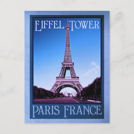 paris france Vintage Optik Postkarte (Vorderseite)