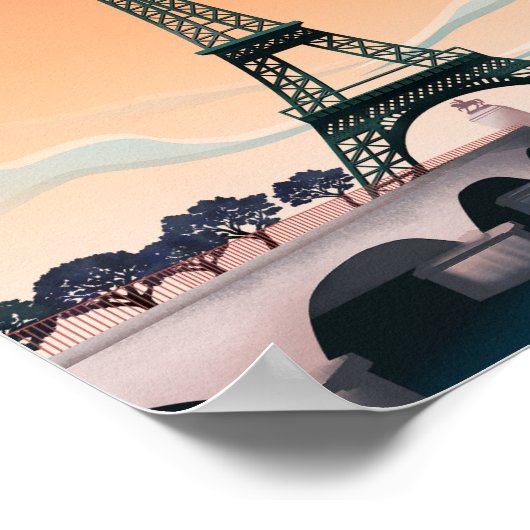 Paris france Vintage Reiseplakat Poster (Ecke)