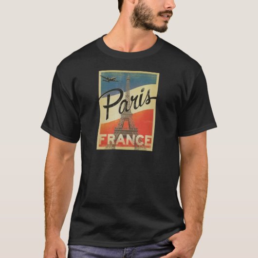 Paris France Vintage T-Shirt (Vorderseite)
