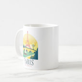 Paris France Vintage Travel Kaffeetasse (Vorderseite Links)
