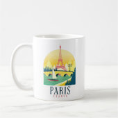 Paris France Vintage Travel Kaffeetasse (Links)