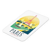 Paris France Vintage Travel Magnet (Linke Seite)