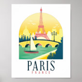 Paris France Vintage Travel Poster (Vorne)