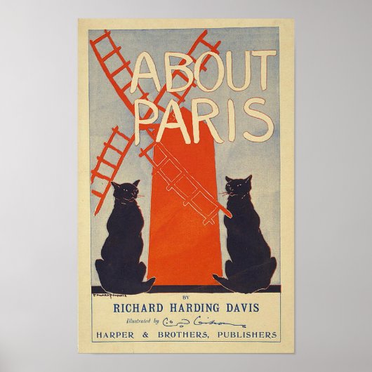 Paris France Vintage Travel Poster (Vorne)