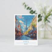 Paris France Vintage Travel Postkarte (Stehend Vorderseite)