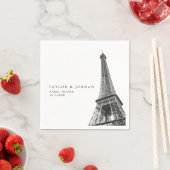 Paris France Wedding Eiffel Tower Paper Napkin Serviette (Beispiel)