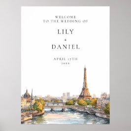 Paris France Wedding Welcome Sign Poster