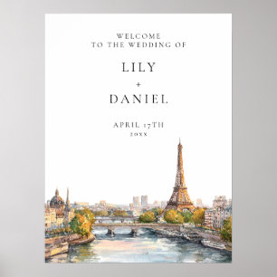 Paris France Wedding Welcome Sign Poster