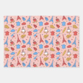 Paris France Wrapping Paper Set 3 Geschenkpapier Set (Vorderseite 2)