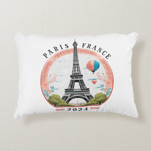 Paris Frankreich 2024 Accent Pillows, Eiffelturm Dekokissen (Vorderseite)