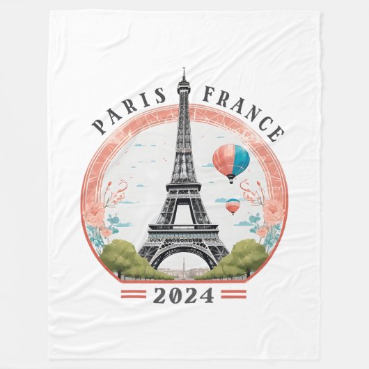 Paris Frankreich 2024 Fleece Blankets, Eiffelturm (Vorderseite)