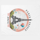 Paris Frankreich 2024 Fleece Blankets, Eiffelturm (Vorderseite (Horizontal))