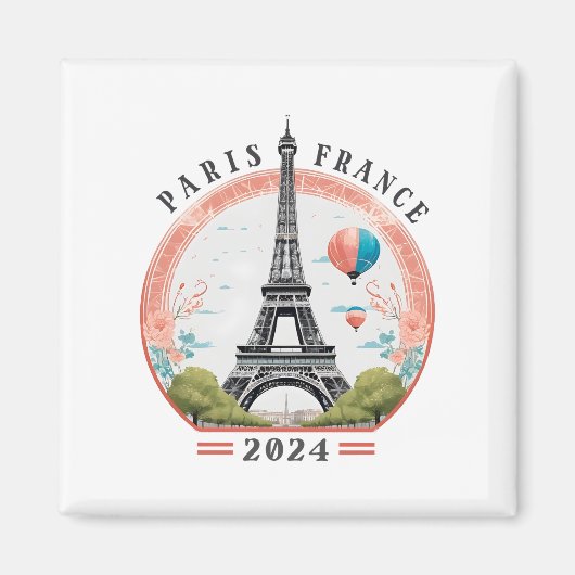 Paris Frankreich 2024 Fleece Blankets, Eiffelturm Magnet (Vorne)
