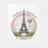 Paris Frankreich 2024 Fleece-Decken, Eiffelturm Fleecedecke (Vorderseite)