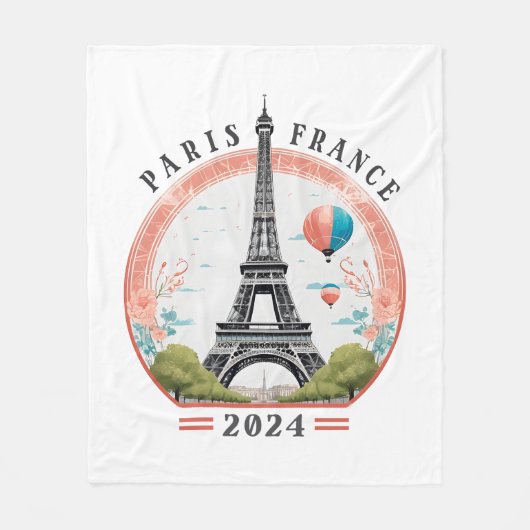 Paris Frankreich 2024 Fleece-Decken, Eiffelturm Fleecedecke (Vorderseite)