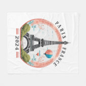 Paris Frankreich 2024 Fleece-Decken, Eiffelturm Fleecedecke (Vorderseite (Horizontal))