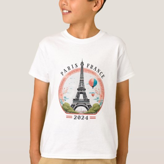 Paris Frankreich 2024 Kinder T - Shirt, Paris Fran T-Shirt (Vorderseite)