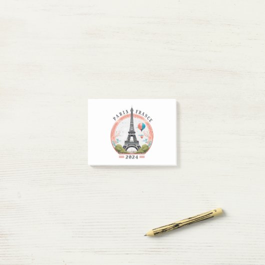 Paris Frankreich 2024 Post-it Notes, Eiffelturm Klebezettel (Auf Schreibtisch)