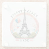 Paris Frankreich 2024 Untersetzer aus Glas, Eiffel (Rückseite)