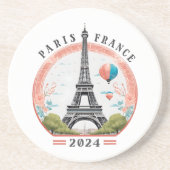 Paris Frankreich 2024 Untersetzer, Eiffelturm Getränkeuntersetzer (Vorne)