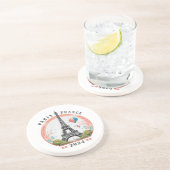 Paris Frankreich 2024 Untersetzer, Eiffelturm Getränkeuntersetzer (Seite)