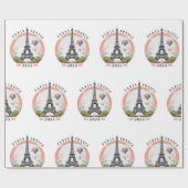 Paris Frankreich 2024 Wrapping Papers, Eiffelturm Geschenkpapier (Flach)