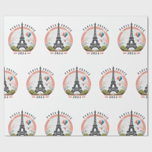 Paris Frankreich 2024 Wrapping Papers, Eiffelturm Geschenkpapier (Flach)