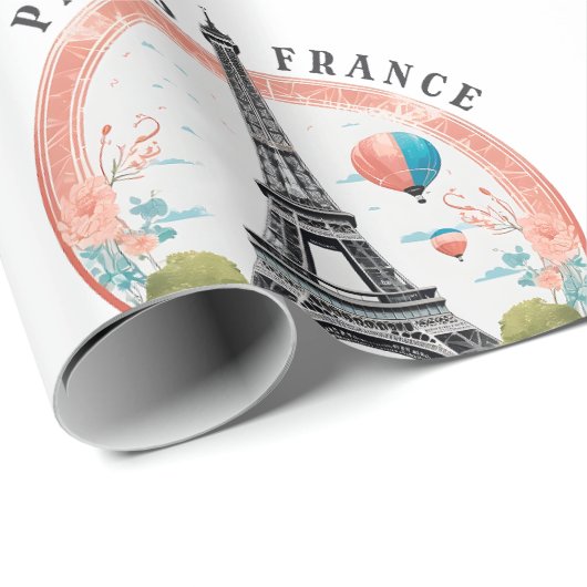 Paris Frankreich 2024 Wrapping Papers, Eiffelturm Geschenkpapier (Rolleneckpunkt)
