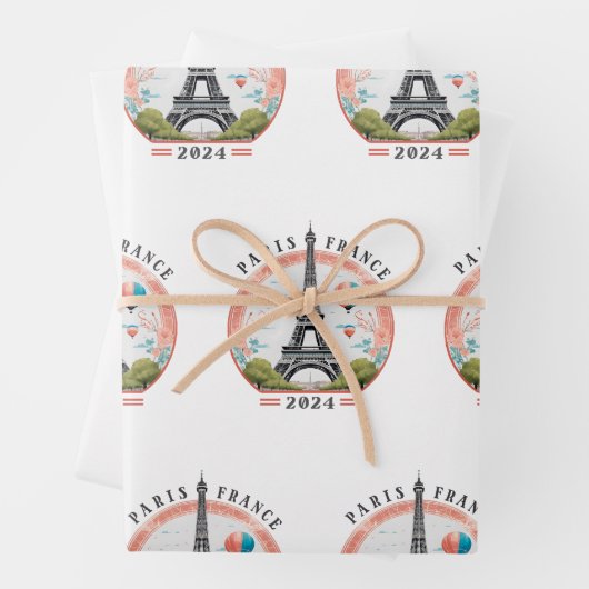 Paris Frankreich 2024 Wrapping Papers, Eiffelturm Geschenkpapier Set (Beispiel)