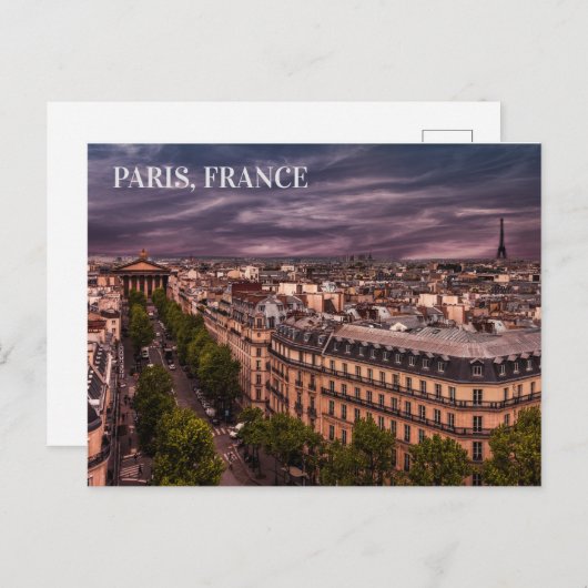 Paris Frankreich Abend Skyline Eiffel Tower Foto Postkarte (Vorne/Hinten)