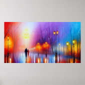 Paris Frankreich Abstrakt im Regen arbeiten Poster (Vorne)