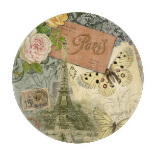 Paris Frankreich Antike Kunst Collage Eiffel Franz Schneidebrett