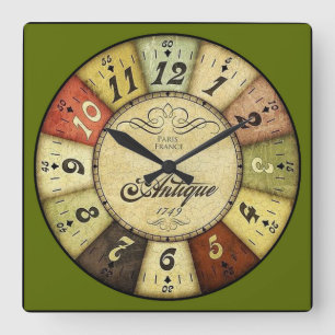 Paris-Frankreich-Antike Quadratische Wanduhr