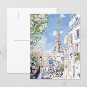 Paris Frankreich Aquarellmalerei Reise Postkarte