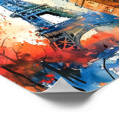 Paris Frankreich Aquarellmalerei Reisen Poster (Ecke)