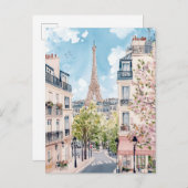 Paris Frankreich Aquarellmalerei Reisen Postkarte (Vorne/Hinten)