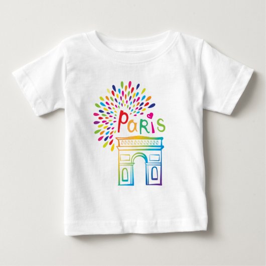Paris Frankreich | Arc de Triomphe | Neon Design Baby T-shirt (Vorderseite)