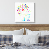 Paris Frankreich | Arc de Triomphe | Neon Design Leinwanddruck (Insitu (Schlafzimmer))