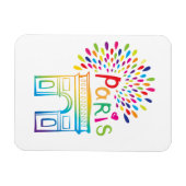 Paris Frankreich | Arc de Triomphe | Neon Design Magnet (Horizontal)
