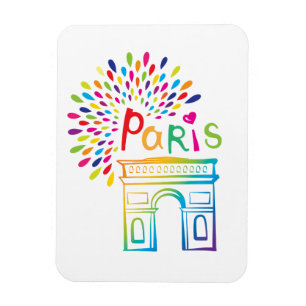 Paris Frankreich Arc de Triomphe Neon Design Magnet