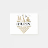 Paris Frankreich Art Deco Ästhetik Post-it Klebezettel (Vorderseite)