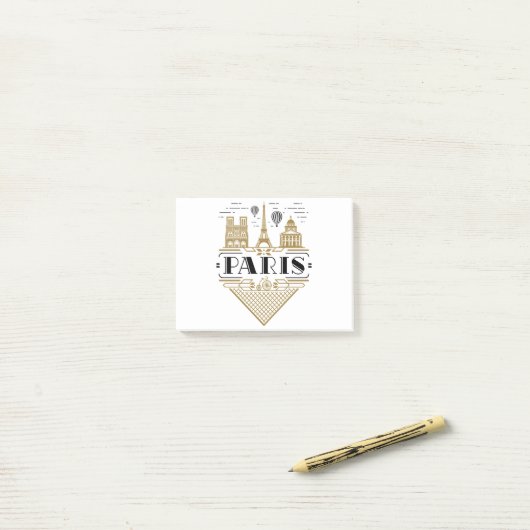 Paris Frankreich Art Deco Ästhetik Post-it Klebezettel (Auf Schreibtisch)
