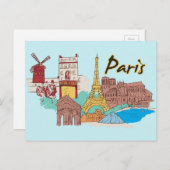 Paris, Frankreich Berühmte Stadt Postkarte (Vorne/Hinten)
