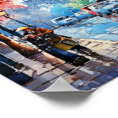 Paris Frankreich Bohemische Aquarellbilder Poster (Ecke)